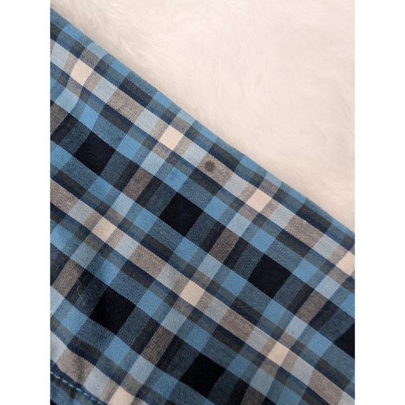 Fjallraven Shirt Men's M Blue Plaid Ovik Short‎ Sleeve Button Down Poly/Cotton - Picture 14 of 15